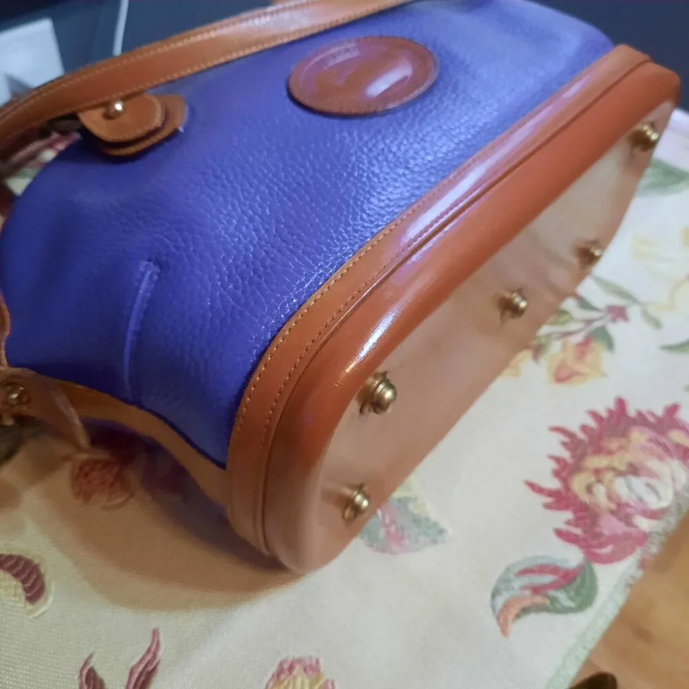 Vintage Dooney & Bourke Norfolk Hand Painted Violet Purple Satchel - Picture 8 of 15